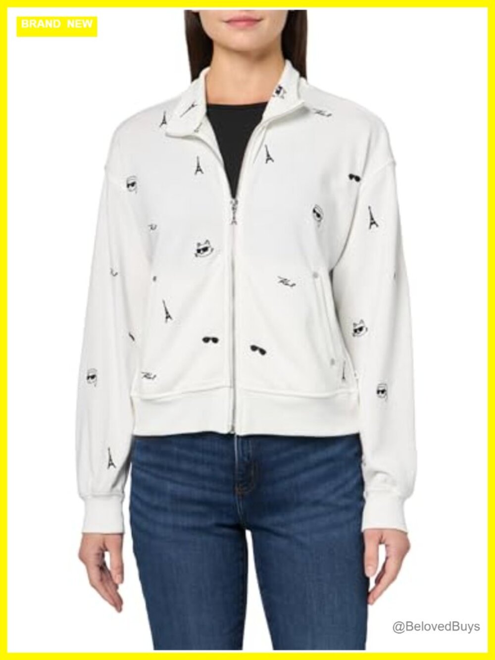 Athleisure Sporty Allover Logo Jacket Long Sleeve Regular Fit